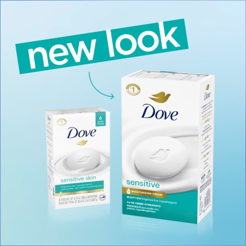 Dove Beauty Bar Soap for Sensitive Skin Sensitive Fragrance Free and Hypoallergenic Perspective: bottom