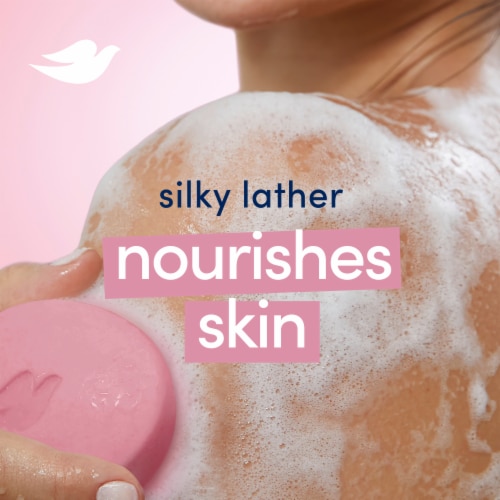 Dove Beauty Bar Soap for Soft Smooth Skin Pink Rosa Cleans & Moisturizes Perspective: bottom