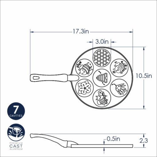 Nordic Ware Bee Pancake Pan Perspective: bottom