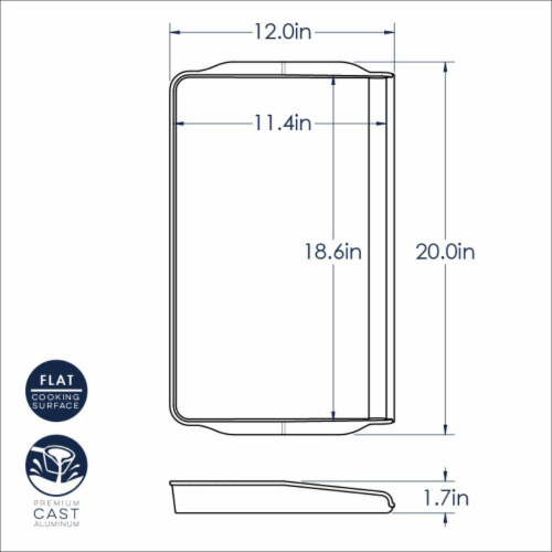 Nordic Ware 2 Burner Backsplash Griddle Perspective: bottom