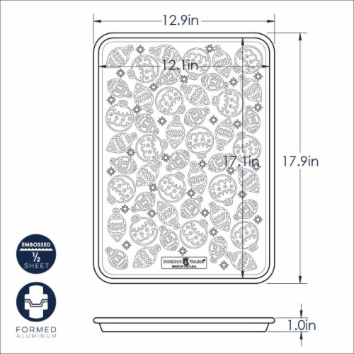 Nordic Ware Embossed Naturals Ornament Pattern Half Sheet Perspective: bottom