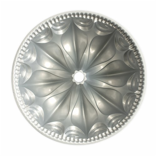 Nordic Ware Non-Stick Cast Aluminum Fleur De Lis Bundt Pan Perspective: bottom