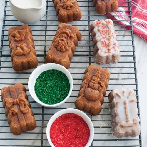 Nordic Ware Pro-Cast Holiday Mini Loaves Pan Perspective: bottom