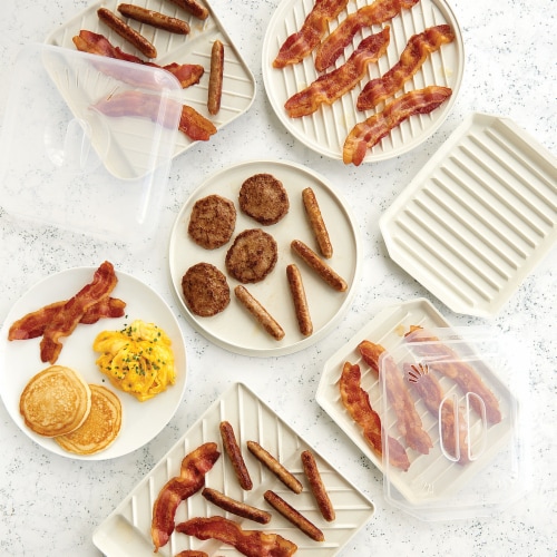 Nordic Ware® Microwave Slanted with Lid Bacon Tray Perspective: bottom