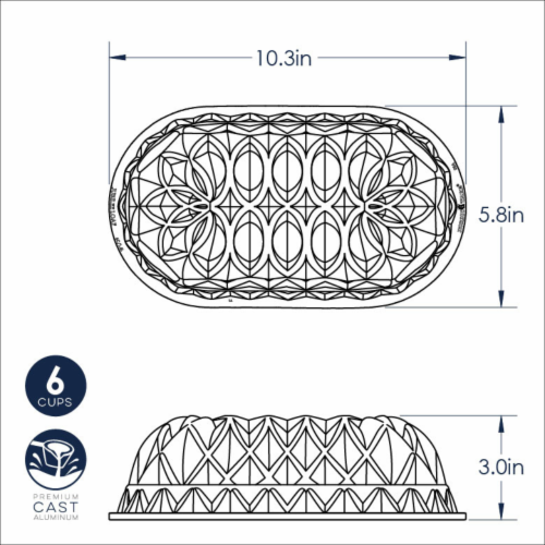 Nordic Ware Jubilee Loaf Pan Perspective: bottom
