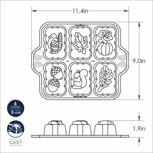 Nordic Ware Harvest Mini Loaf Pan Perspective: bottom