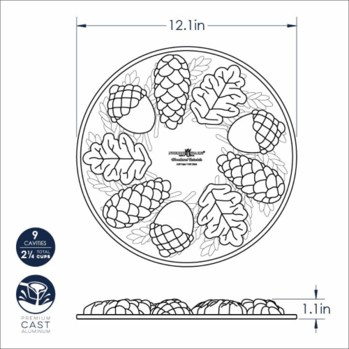 Nordic Ware Woodland Cakelet Pan Perspective: bottom