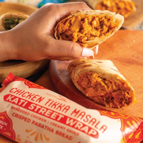 Deep Indian Kitchen Chicken Tikka Masala Kati Street Wrap Perspective: bottom