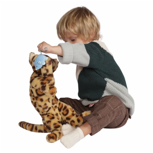 Manhattan Toy Loki Leopard Stuffed Animal Cat with Magnetic Front Paws and Magnetic Mouse Perspective: bottom