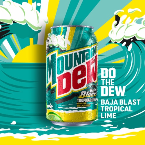 Mountain Dew® Baja Blast Soda Cans Perspective: bottom
