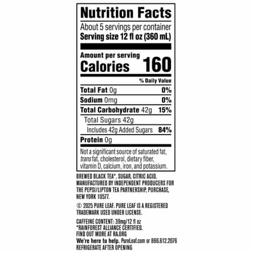 Pure Leaf® Extra Sweet Iced Tea Carton Perspective: bottom