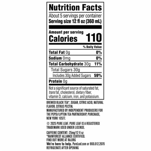 Pure Leaf® Raspberry Iced Tea Carton Perspective: bottom