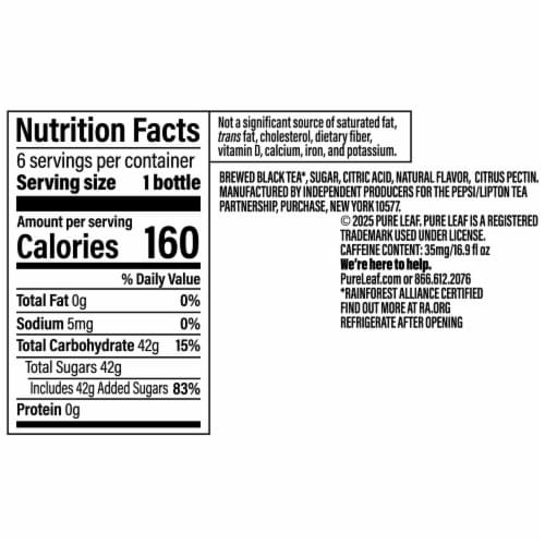 Pure Leaf® Raspberry Iced Tea Multipack Bottles Perspective: bottom
