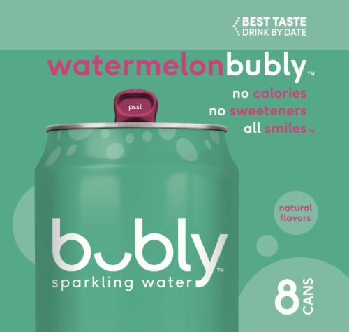 Bubly™ Watermelon Flavored Sparkling Water Cans Perspective: bottom