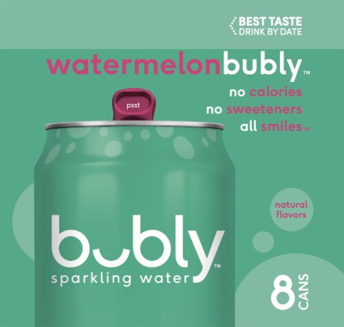 Bubly™ Watermelon Flavored Sparkling Water Cans Perspective: bottom