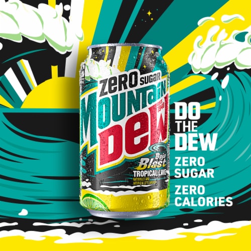 Mountain Dew® Baja Blast Zero Sugar Soda Cans Perspective: bottom