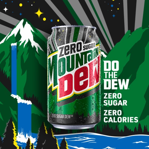 Mountain Dew® Zero Sugar Soda Cans Perspective: bottom