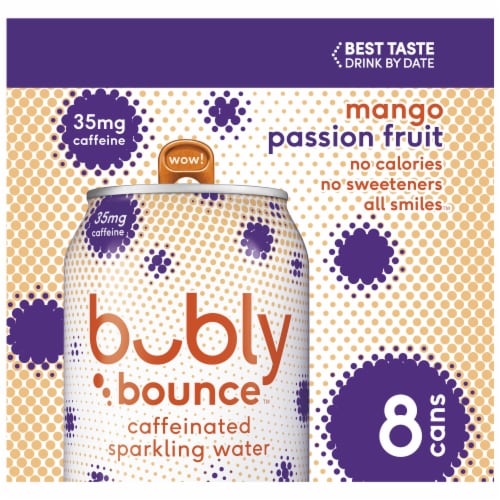Bubly™ Bounce Caffeinated Mango Passionfruit Flavored Sparkling Water Cans Perspective: bottom