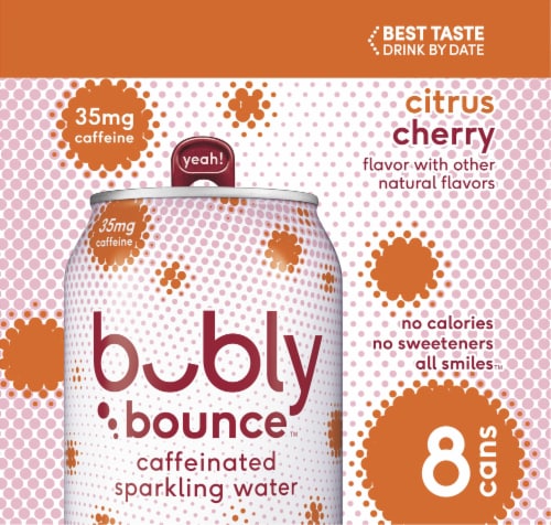 Bubly™ Bounce Caffeinated Citrus Cherry Flavored Sparkling Water Cans Perspective: bottom