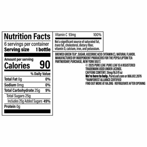 Pure Leaf® Green Iced Tea Multipack Bottles Perspective: bottom