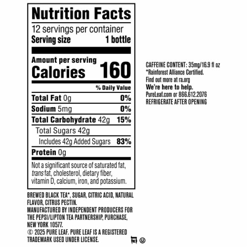 Pure Leaf® Raspberry Iced Tea Multipack Bottles Perspective: bottom