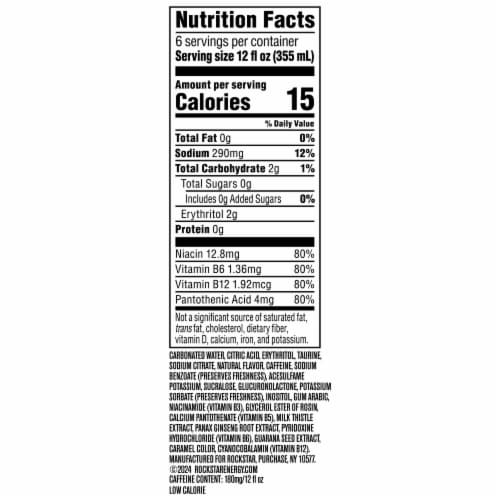 Rockstar® Silver Ice Sugar Free Energy Drink Multipack Cans Perspective: bottom