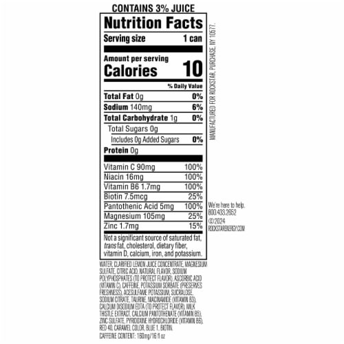 Rockstar Recovery Energy Drink Berryade 16 Fl Oz Perspective: bottom