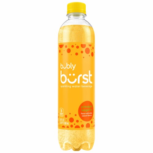 Bubly® Burst Pineapple Tangerine Sparkling Water Bottle Perspective: bottom