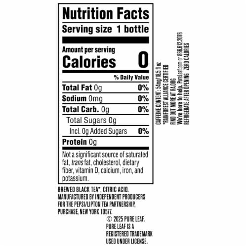 Pure Leaf® Unsweetened Black Iced Tea Bottle Perspective: bottom
