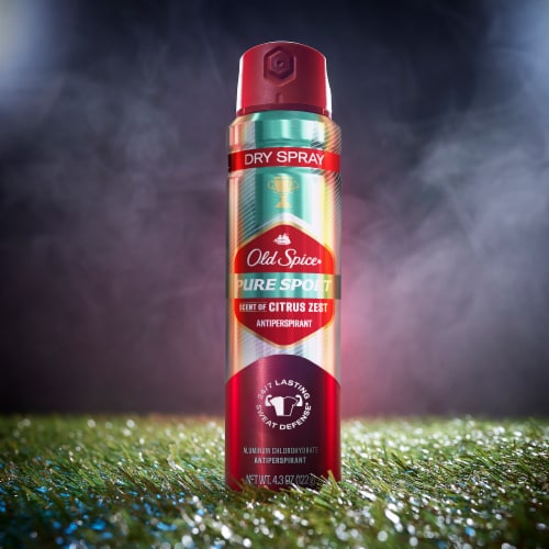 Old Spice Invisible Dry Spray Pure Sport Plus Antiperspirant & Deodorant Perspective: bottom