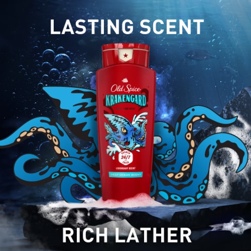 Old Spice Wild Collection Body Wash Krakengard Perspective: bottom