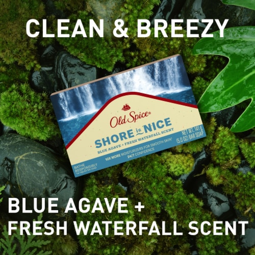 Old Spice Bar Soap Shore with Is Nice Blue Agave + Fresh Waterfall Perspective: bottom