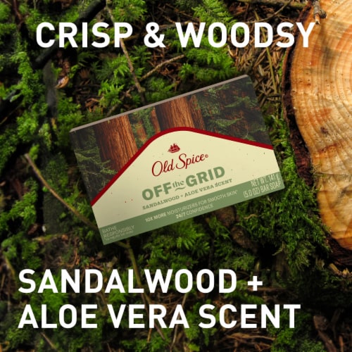 Old Spice Bar Soap with Off The Grid Sandalwood + Aloe Vera Scent Perspective: bottom