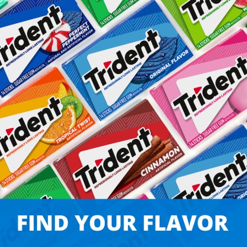 Trident Bubblegum Sugar Free Gum Perspective: bottom