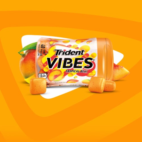 Trident Vibes Tropical Beat Sugar Free Gum Perspective: bottom