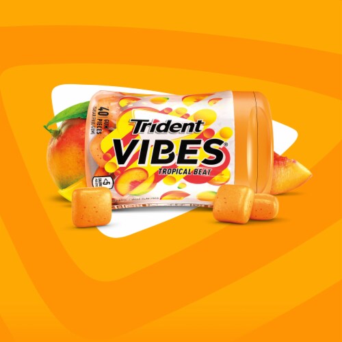 Trident Vibes Tropical Beat Sugar Free Gum Perspective: bottom