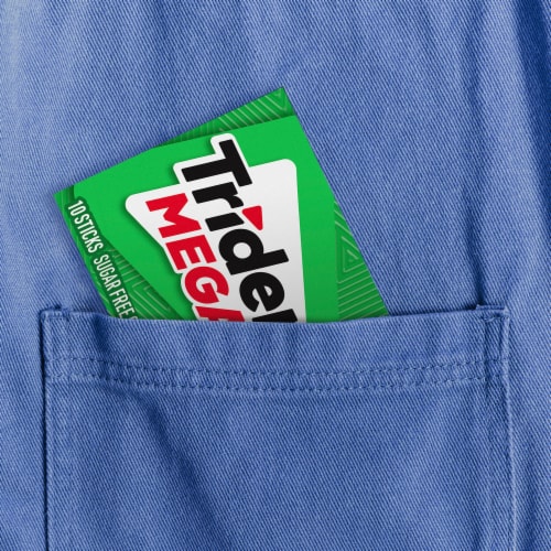 Trident Mega Spearmint Sugar Free Gum Perspective: bottom