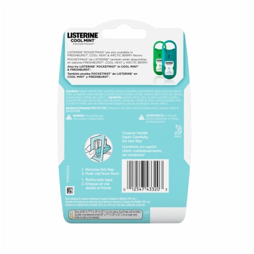 Listerine Pocketpaks Cool Mint Flavor Portable Breath Strips for Bad Breath On-the-Go Perspective: bottom