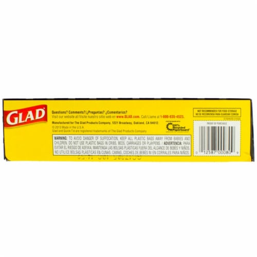 Glad Strong Quick-Tie 30 Gallon Large Trash Bags Perspective: bottom