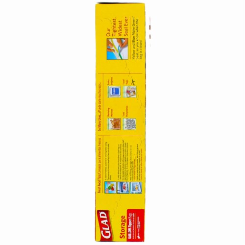 Glad Zipper Food Storage Freezer Bags - Gallon - 20 Count Perspective: bottom