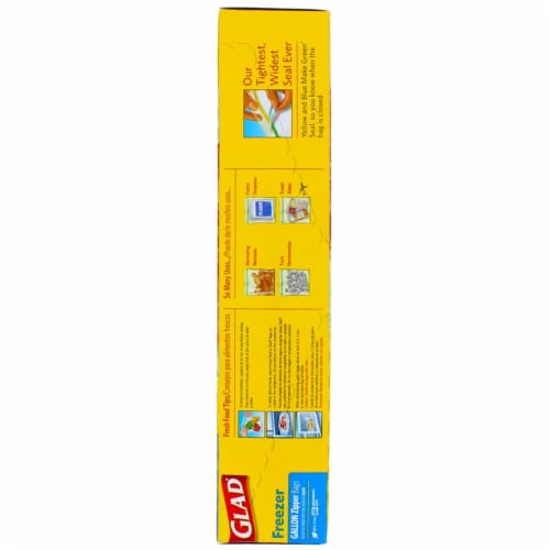 Glad Zipper Freezer Bags, Gallon Size, 15 ct Perspective: bottom