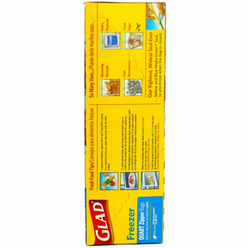 Glad Zipper Freezer Bags, Quart Size 20 bags Perspective: bottom