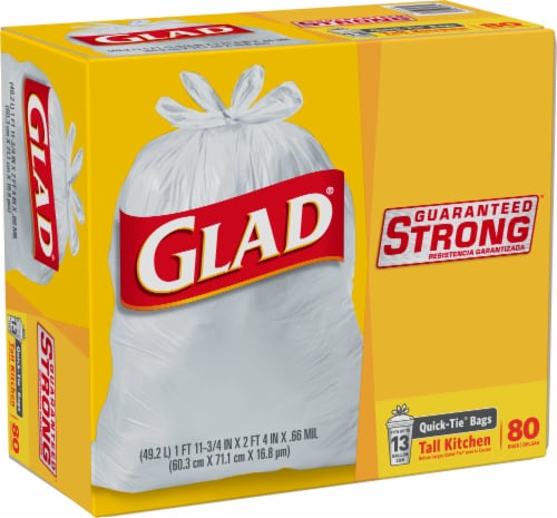 Glad Tall Kitchen Quick-Tie Trash Bags, 80 ct - City Market