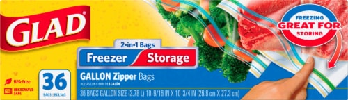 Glad FLEXN SEAL Gallon Freezer Zipper Bags, 28 Count (Pack of 4) - Package  May Vary Gallon Freezer Bags 28 Count (Pack of 4)