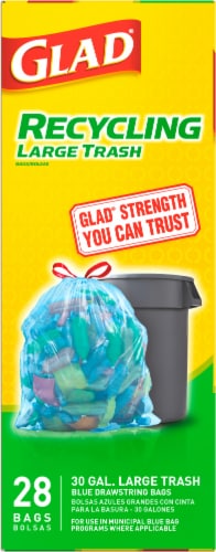 Glad Recycling Blue Large Drawstring Bags Perspective: bottom