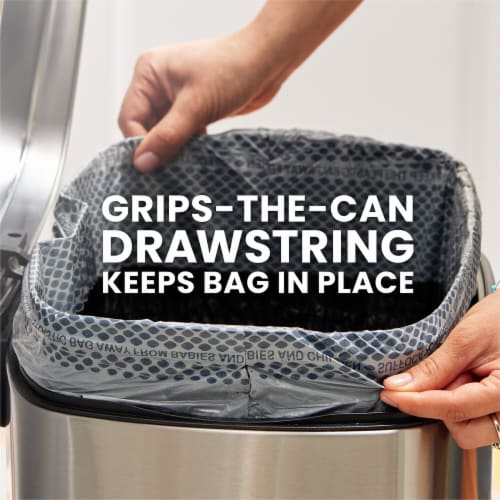 Glad ForceFlex MaxStrength with Febreze Fresh Clean Scent Extra Large Kitchen Drawstring Trash Bags Perspective: bottom