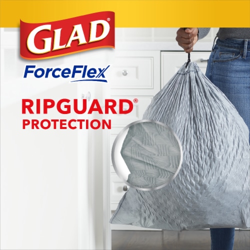 Glad ForceFlex OdorShield Tall Kitchen Drawstring Trash Bags Perspective: bottom