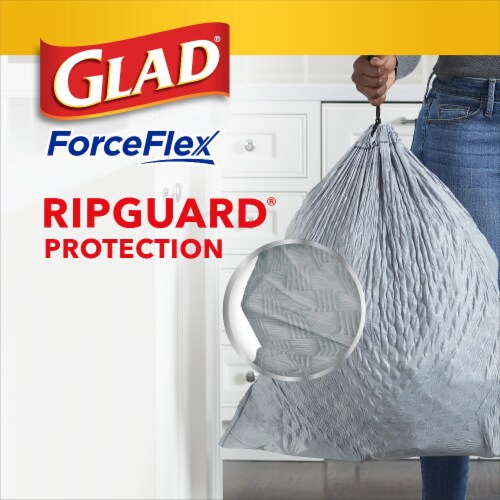 Glad ForceFlex OdorShield Tall Kitchen Drawstring Trash Bags, 40