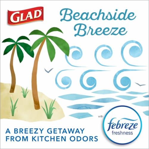 Glad OdorShield Small Drawstring Febreze Beachside Breeze Trash Bags Perspective: bottom