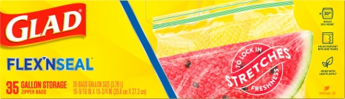 Glad FLEX'N SEAL Food Storage Gallon Plastic Bags Perspective: bottom